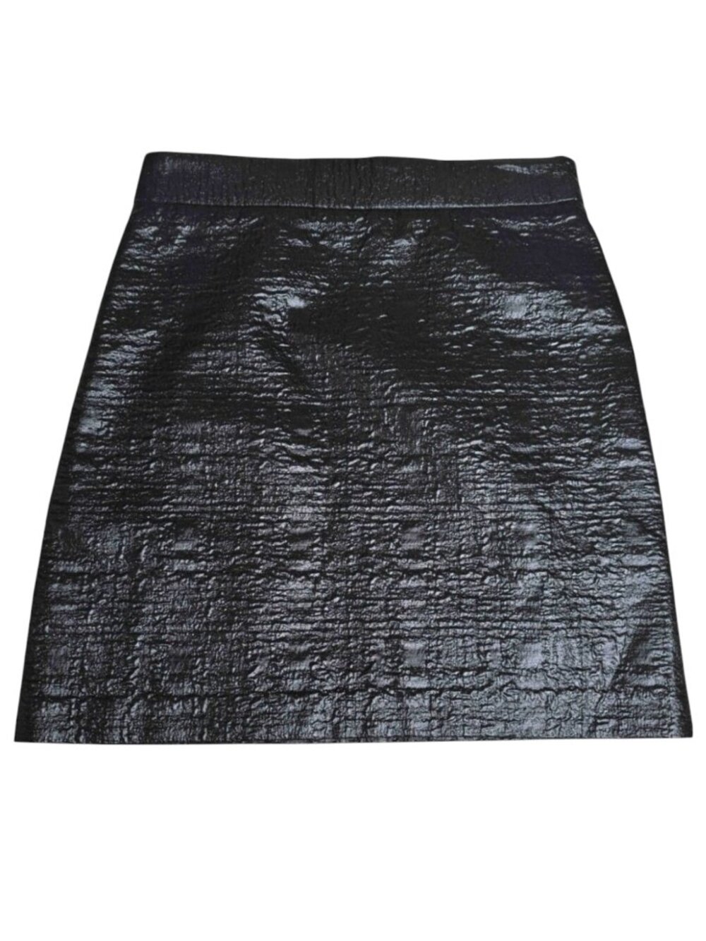 MILLY MINI TEXTURED SHINE BLACK MINI SKIRT Y2K PARIS GLAM PUNK PARTY LOLITA SZ 0